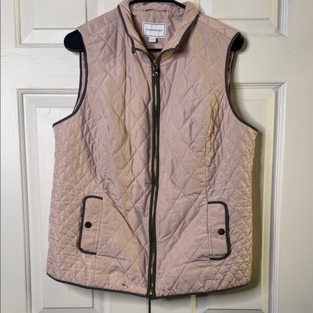 Charter Club Light Pink Quilted Vest